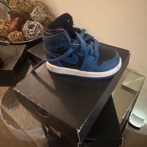 Jordan Kids Blue and Black High-Top Sneakers